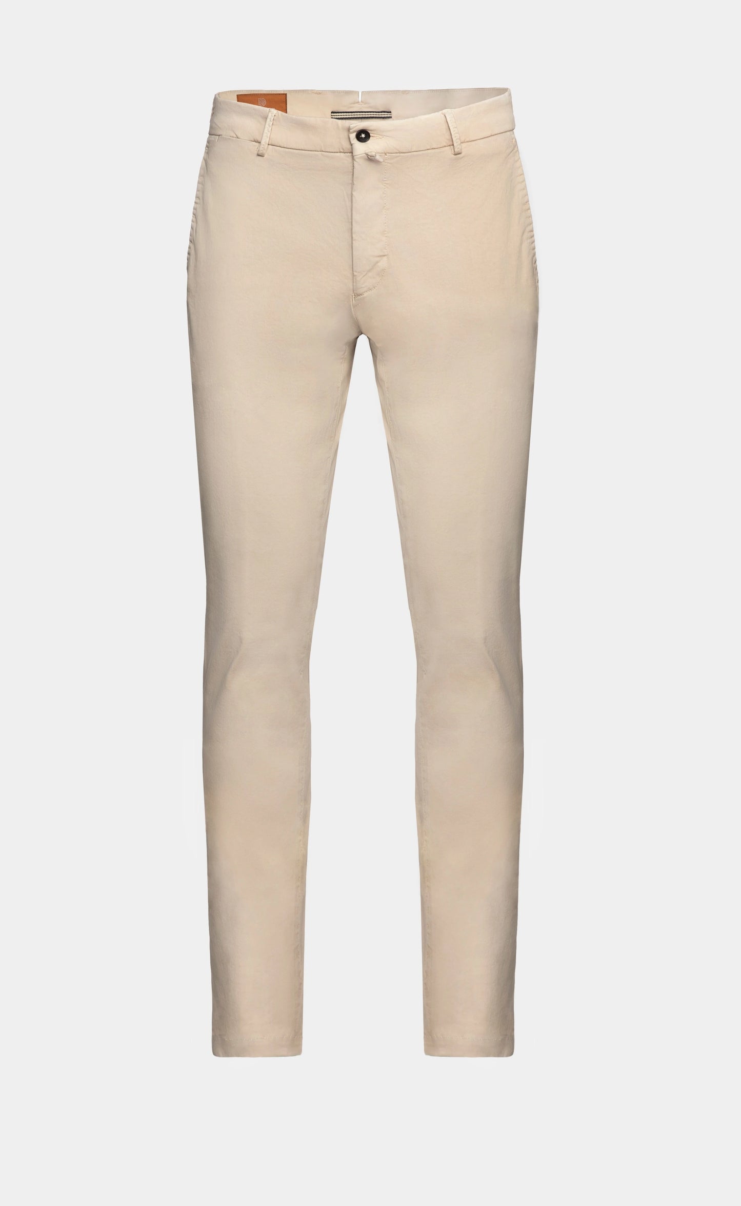 Chinos bej Florentinodelure din bumbac și mătase, stil clasic și confortabil.