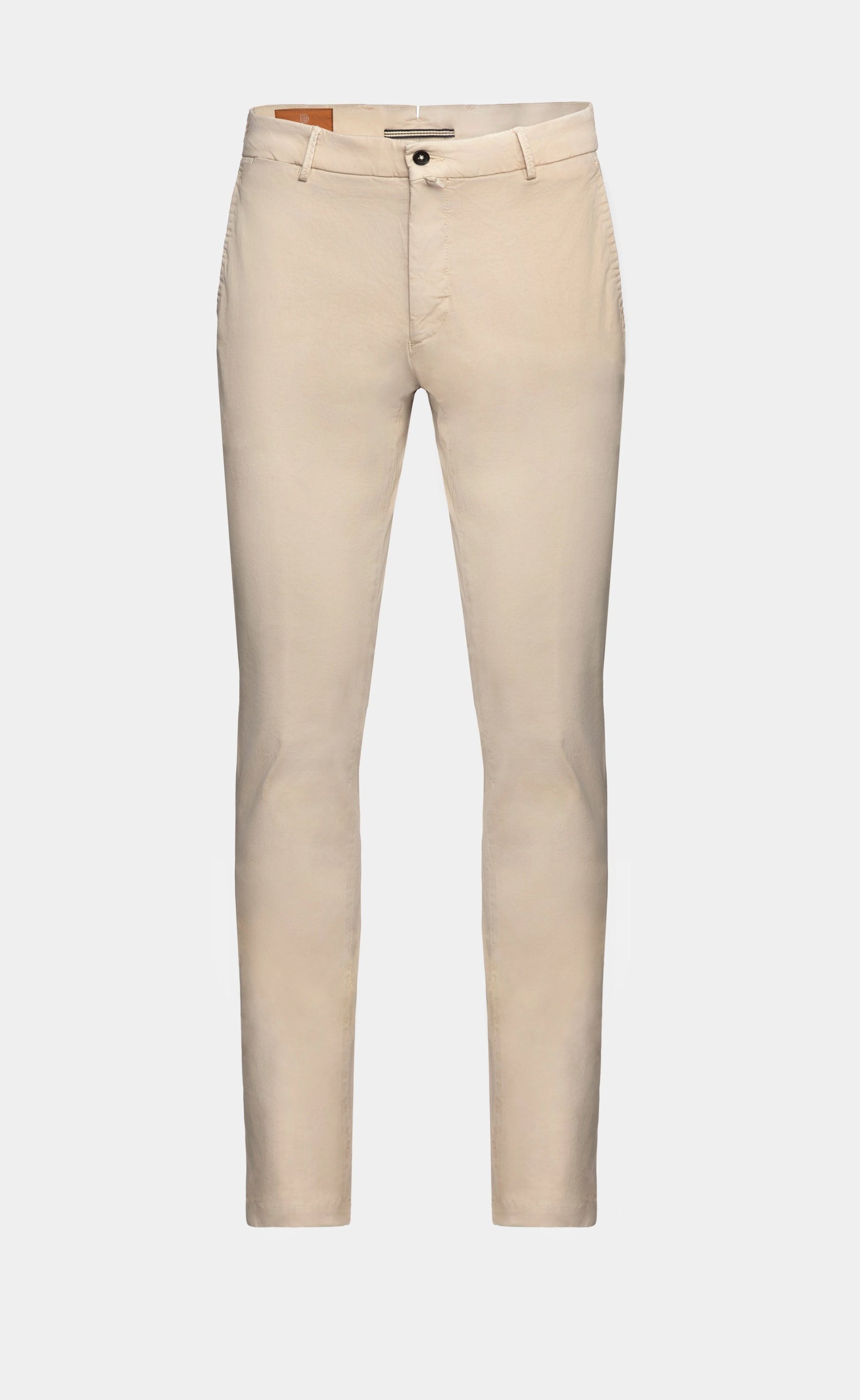 Chinos bej Florentinodelure din bumbac și mătase, stil clasic și confortabil.