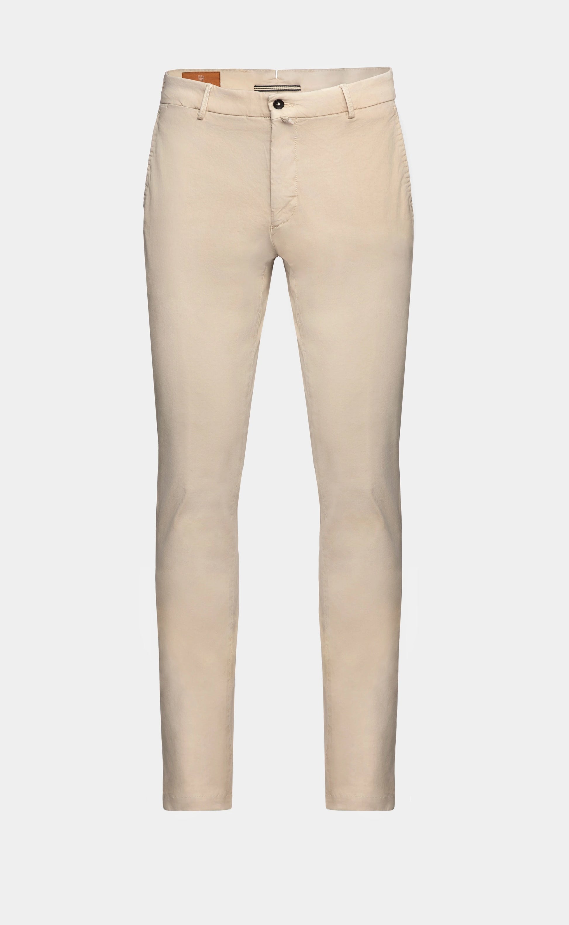 Chinos bej Florentinodelure din bumbac și mătase, stil clasic și confortabil.