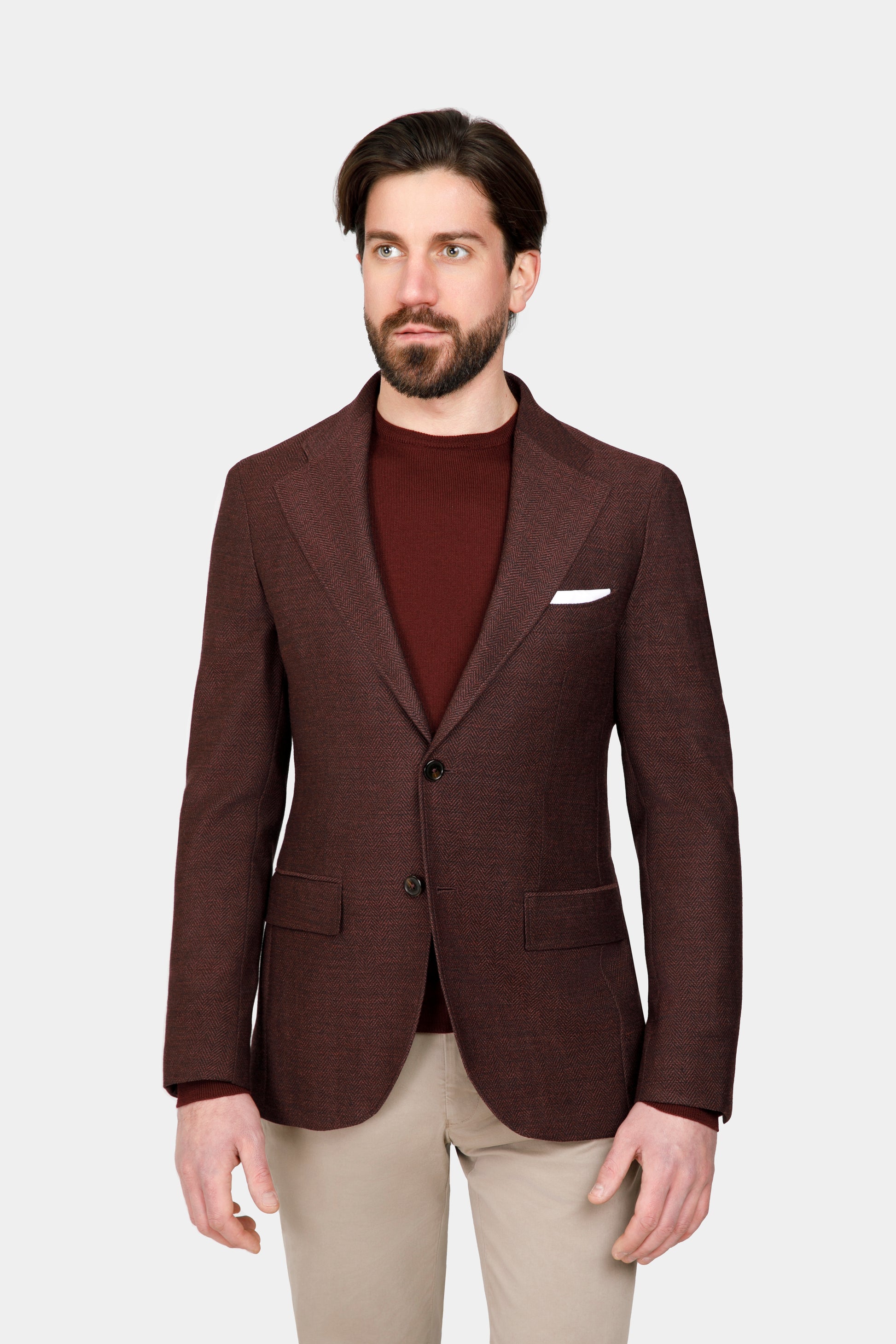 Bordeaux Herringbone PHOENIX Jacket - Florentinodelure