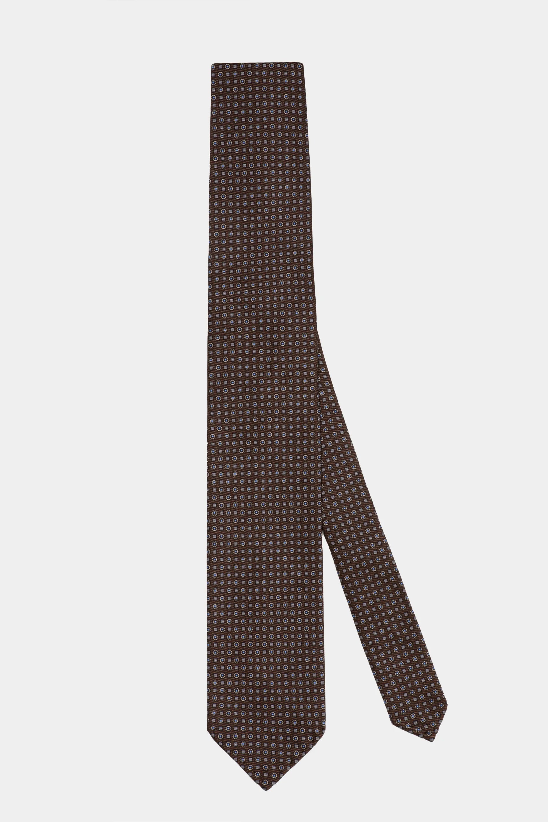 Cravată 7-Fold Paisley Maro din mătase Florentinodelure, design elegant.