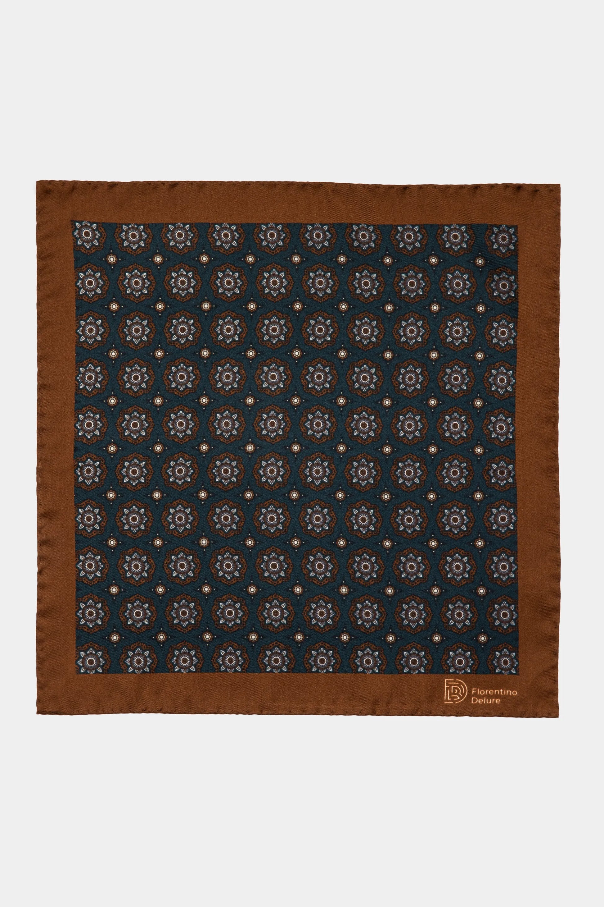 Dark Brown Print Pocket Square - Florentinodelure