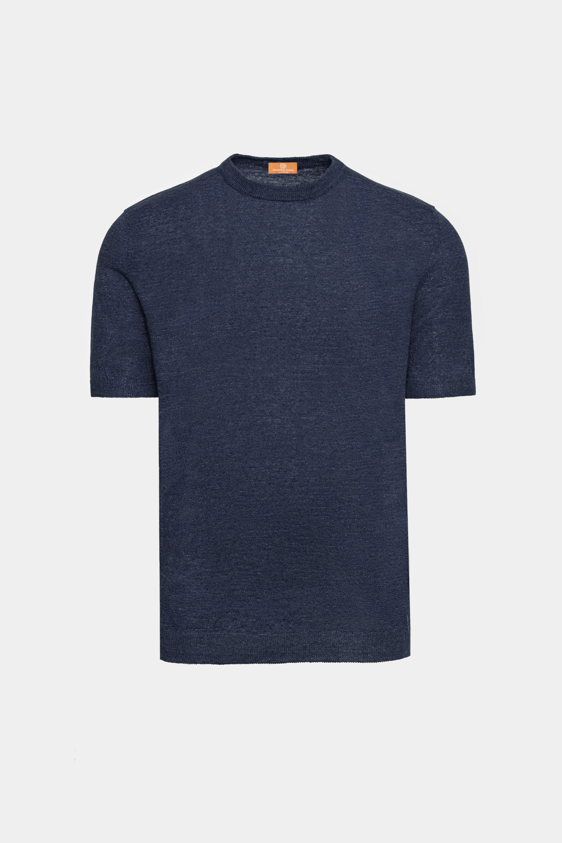 Tricou navy Florentinodelure, maneci scurte, din in, perfect pentru vara.