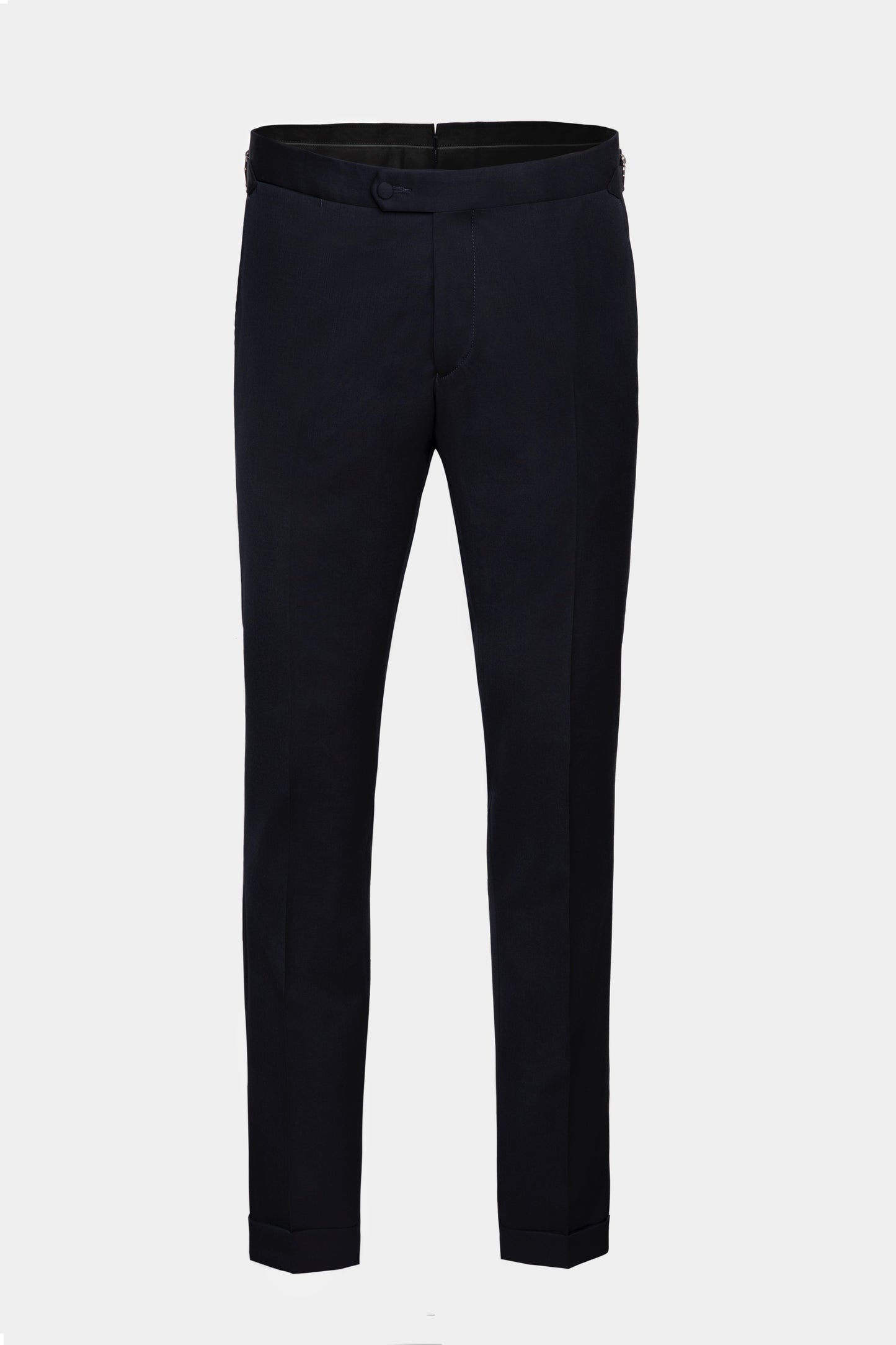 Pantaloni navy Florentinodelure din costum Tuxedo Diablo, vizualizare laterală.