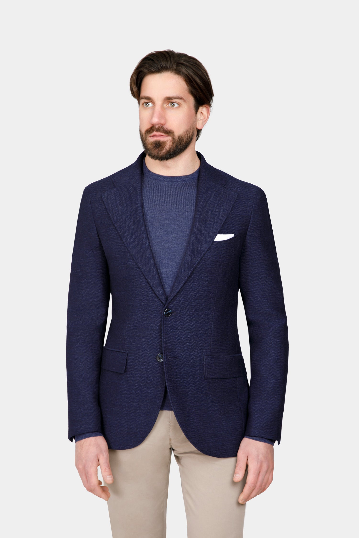 Navy Herringbone PHOENIX Jacket - Florentinodelure