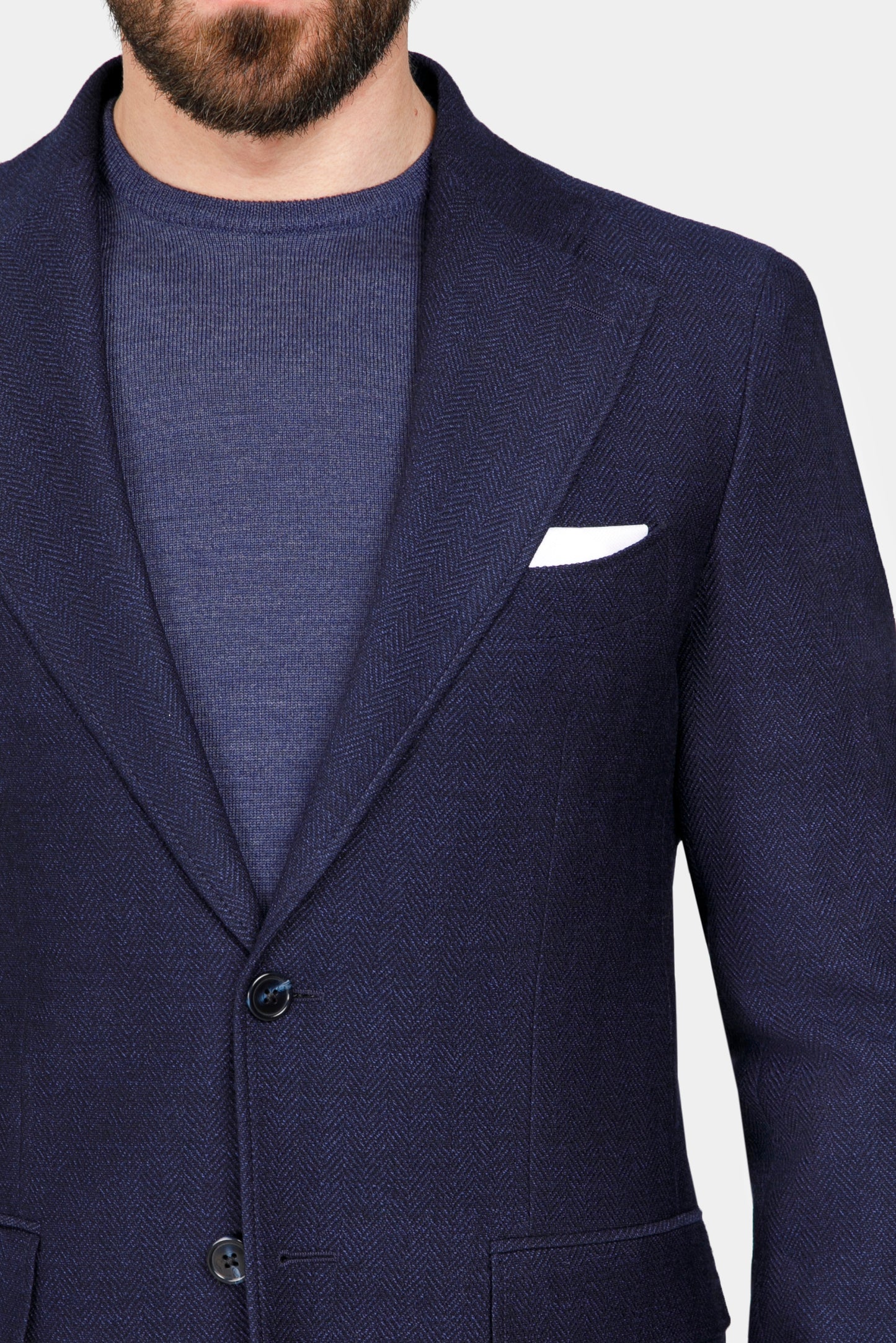 Navy Herringbone PHOENIX Jacket - Florentinodelure