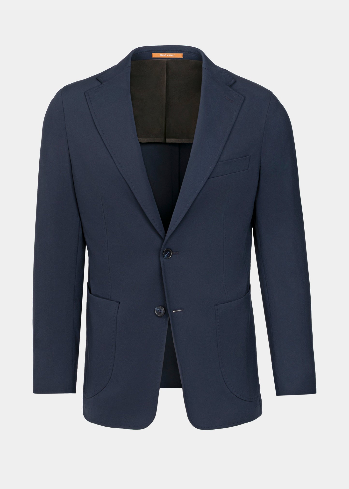 Sacou navy Florentinodelure Flexo Spandex, buzunare frontale, material elastic.