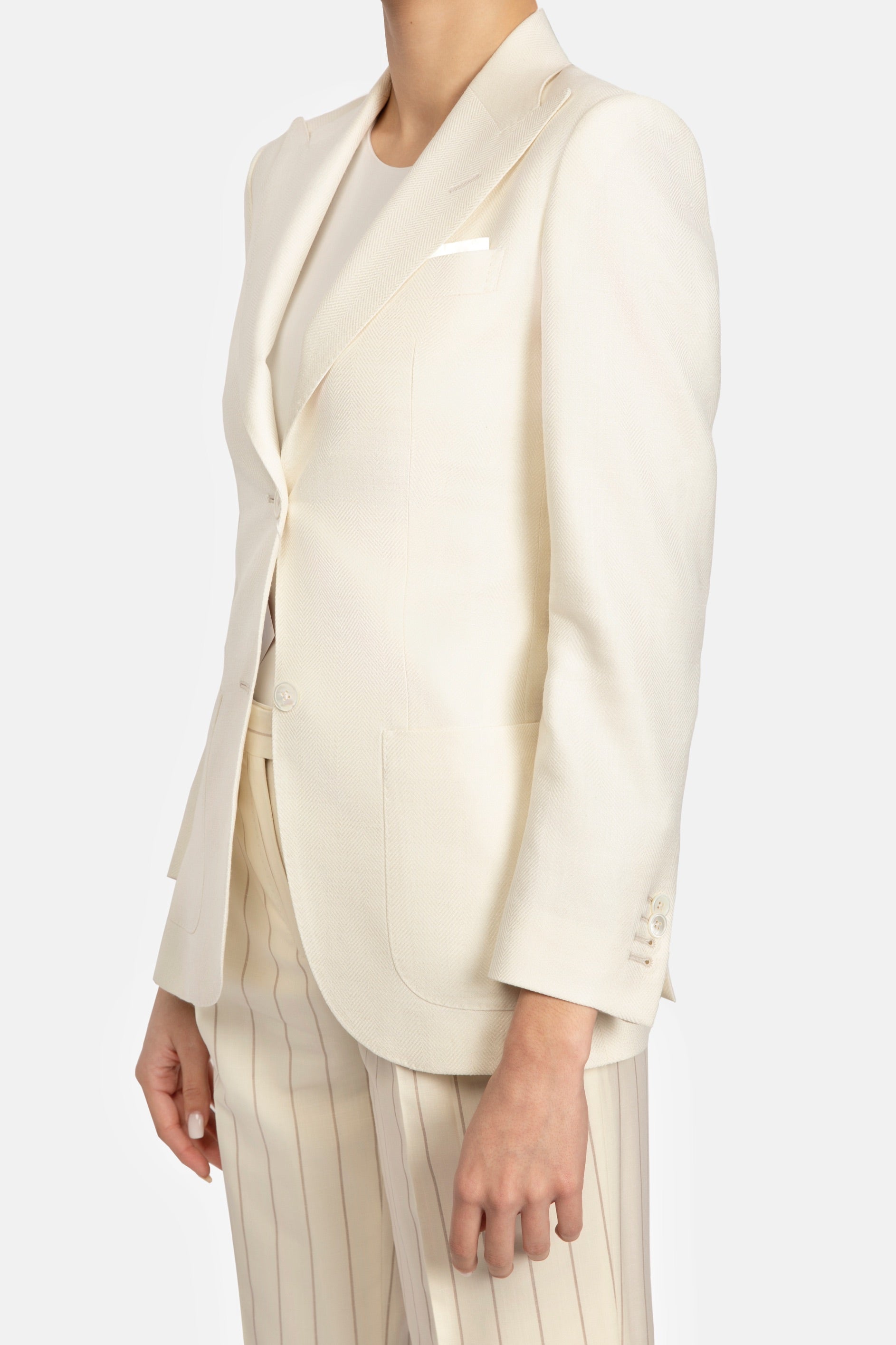 Off White Herringbone Vega Jacket - Florentinodelure