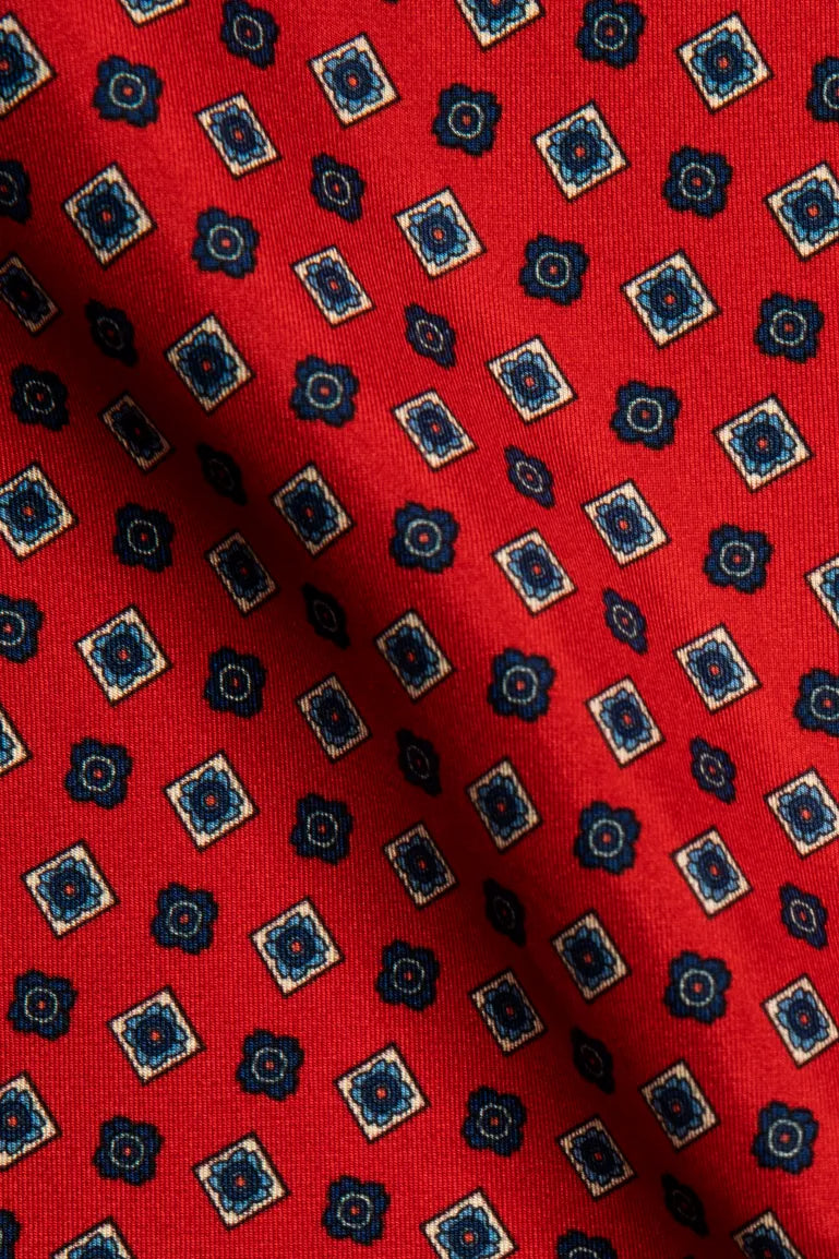Red Print Pocket Square - Florentinodelure