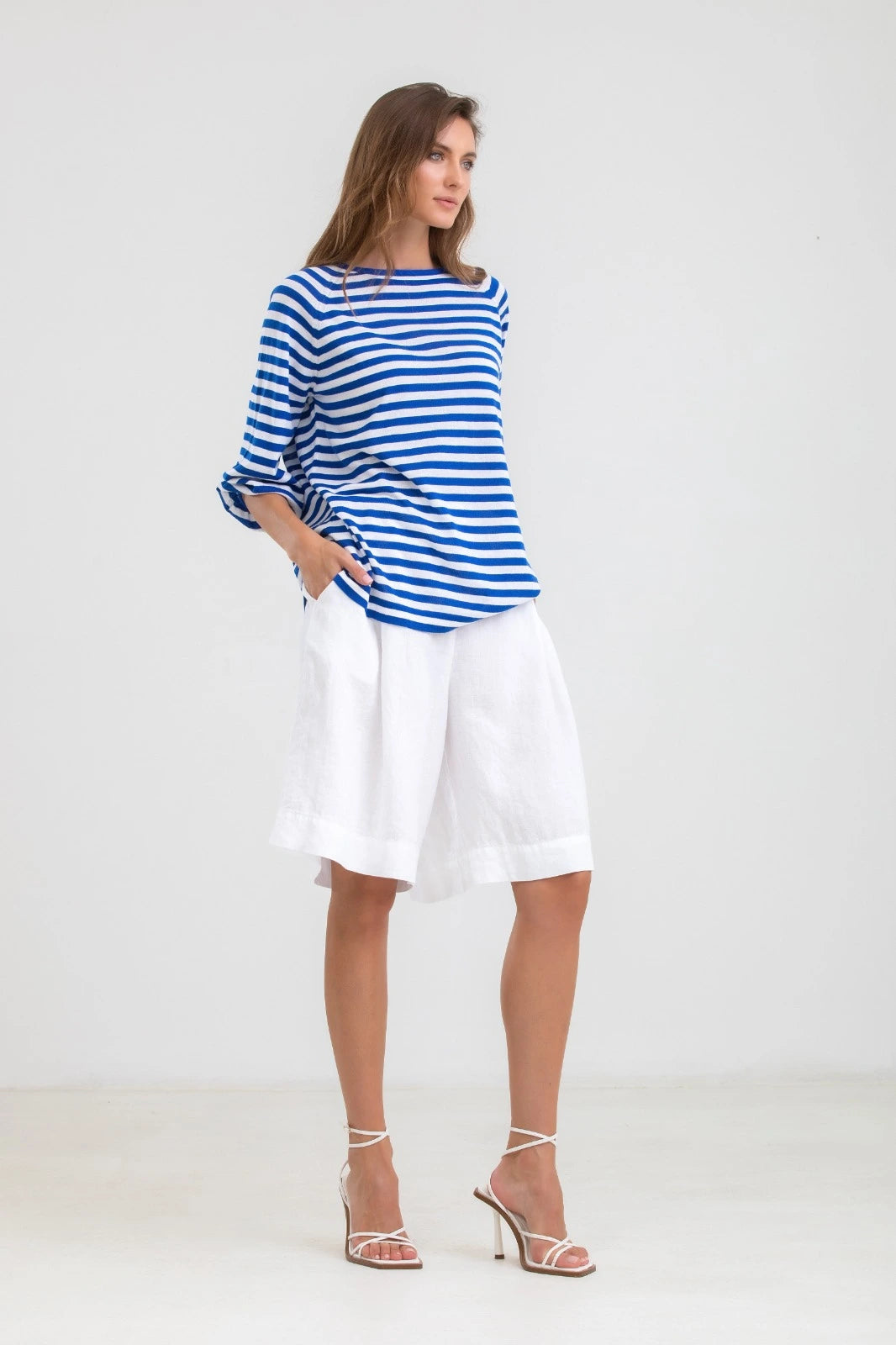 Striped Navy Blouse Womenswear Tops 