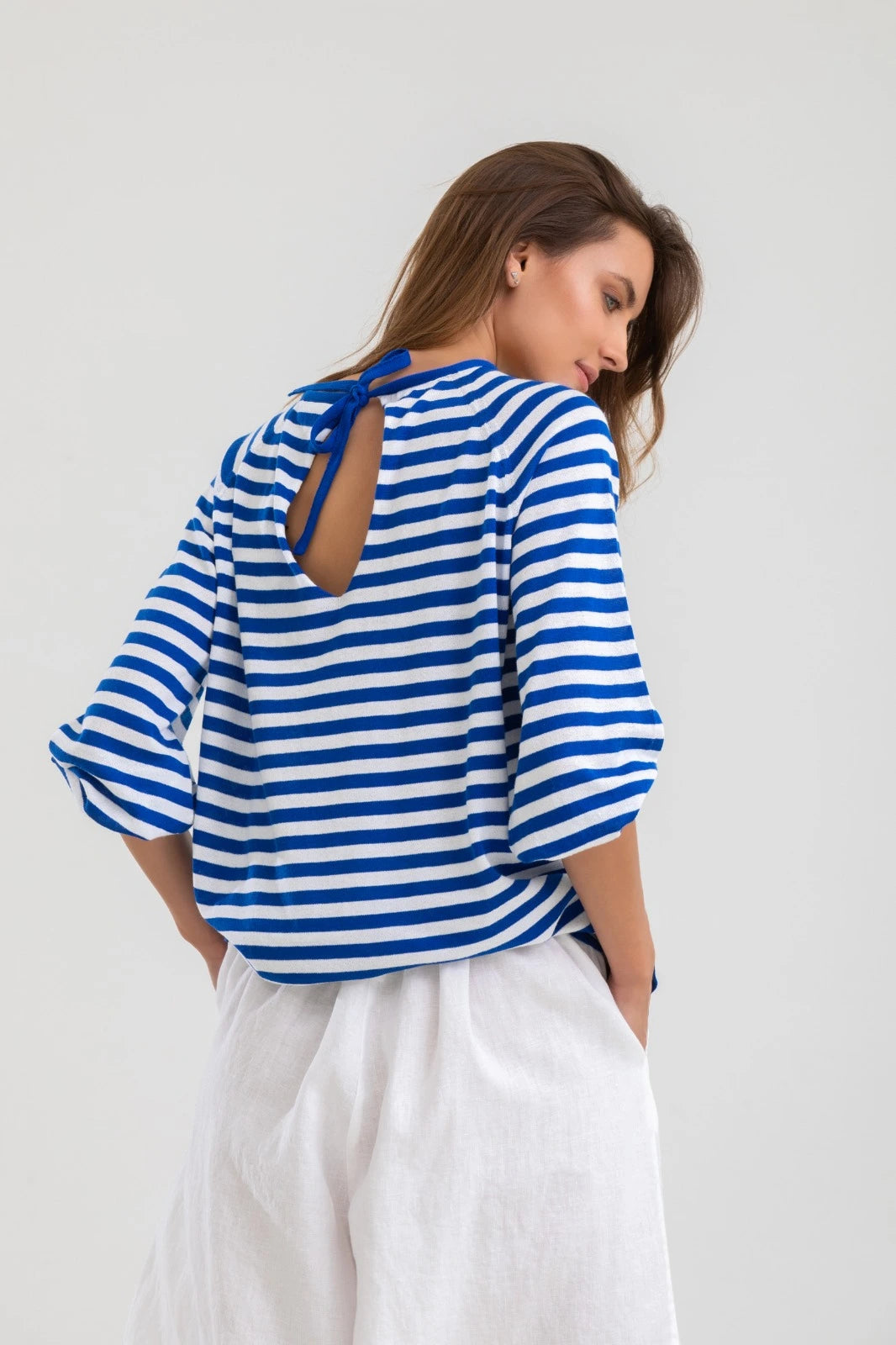Striped Navy Blouse Womenswear Tops