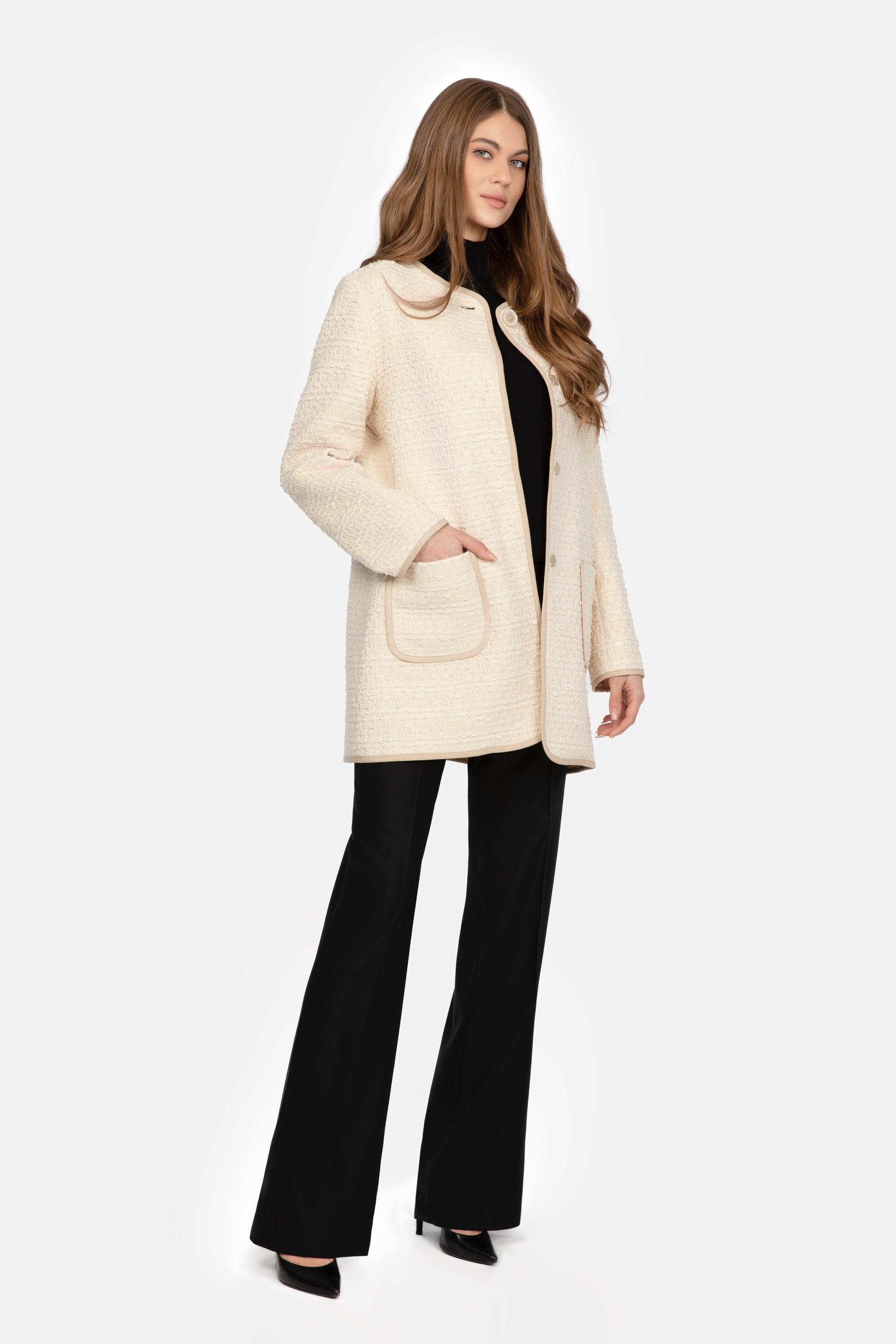 White Boucle Overcoat - Florentinodelure