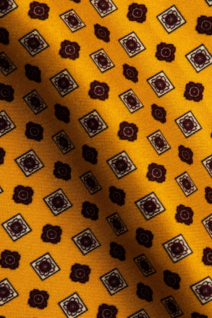 Yellow Print Pocket Square - Florentinodelure