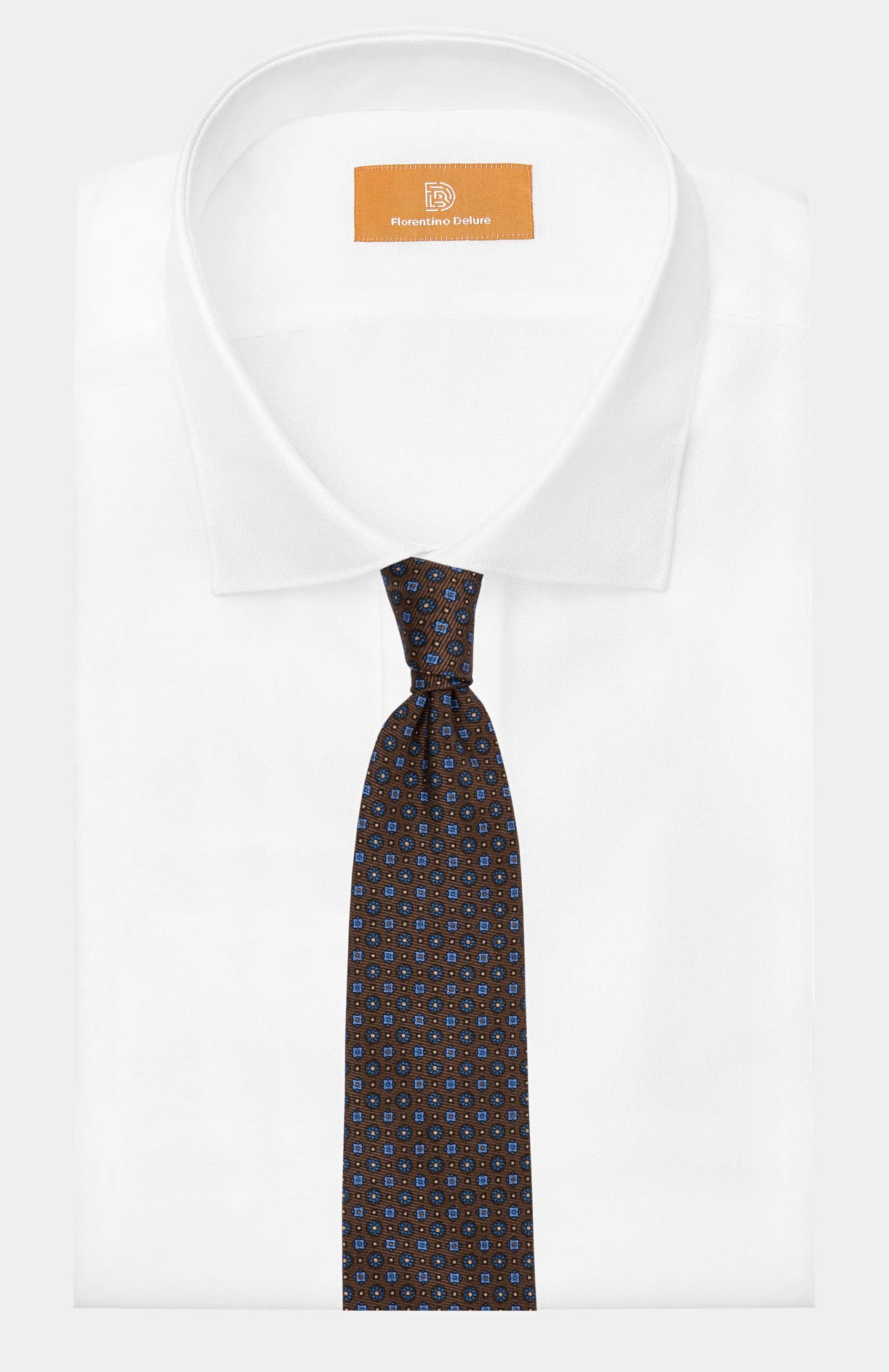 Brown Print Tie